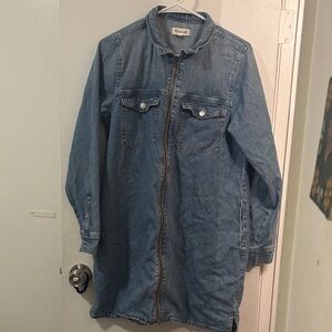 Madewell Zip Up Denim Dress